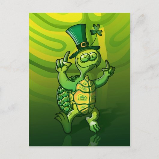 Sint Patrick's Day Turtle Briefkaart (Voorkant)