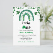 Sint Patrick's day verjaardagsuitnodiging shamrock (Staand voorkant)