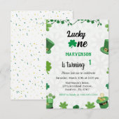 Sint Patrick's day verjaardagsuitnodiging shamrock (Voorkant / Achterkant)