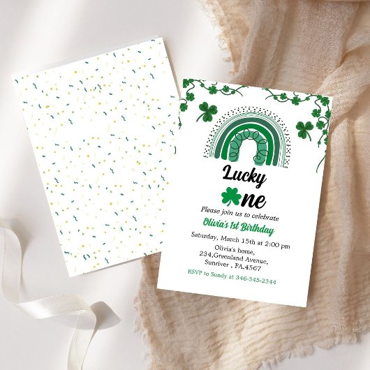 Sint Patrick's day verjaardagsuitnodiging shamrock