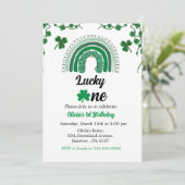 Sint Patrick's day verjaardagsuitnodiging shamrock Kaart (Staand voorkant)