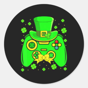 Sint Patricks Day Video Game Gaming Gamer Gifts Ki Ronde Sticker