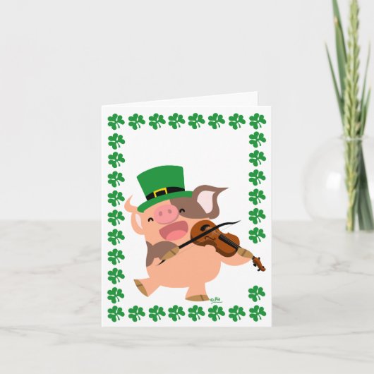 Sint-Patrick's Day violinist varken notecard Kaart (Voorkant)