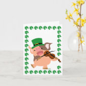 Sint-Patrick's Day violinist varken notecard Kaart (Gele Bloem)