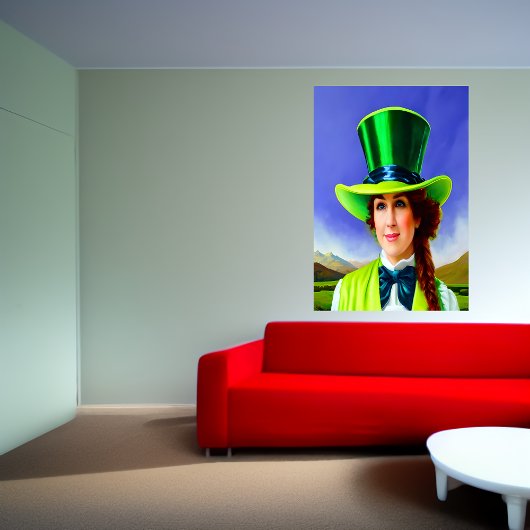 Sint Patrick's Day Vrouwen Groene pet | AI Art. Poster