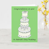Sint Patrick's Day Wedding Gefeliciteerd Kaart (Gele Bloem)