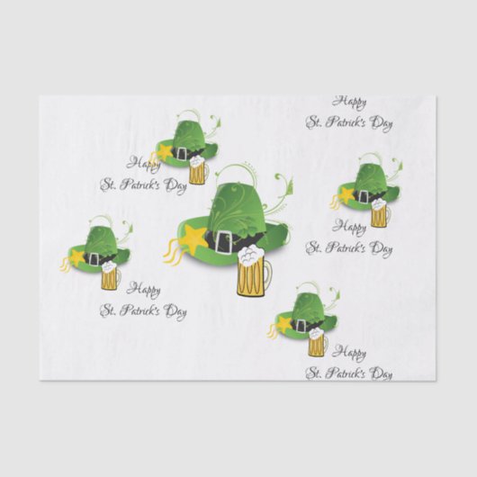 Sint Patrick's Day Weefselpapier Beer Tissuepapier (Voorkant)