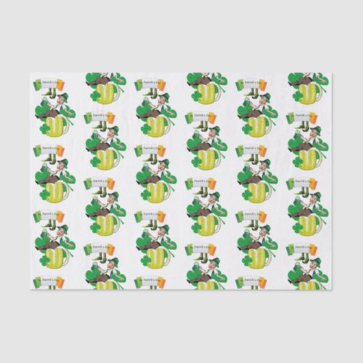 Sint Patrick's Day Weefselpapier Beer Tissuepapier (Voorkant)