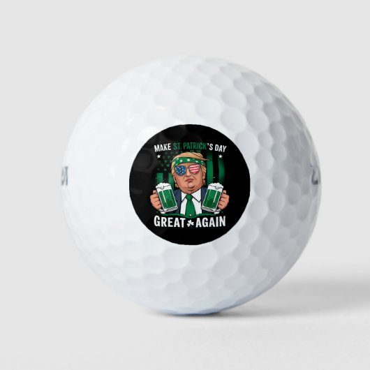 Sint Patrick's Day weer geweldig Ierse Trump Golfballen (Voorkant)
