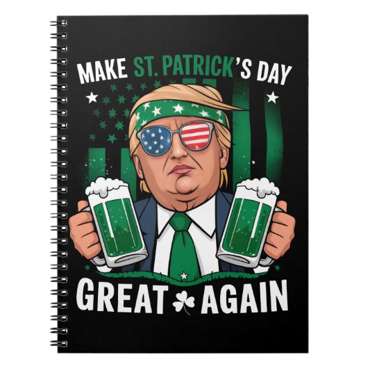 Sint Patrick's Day weer geweldig Ierse Trump Notitieboek (Voorkant)