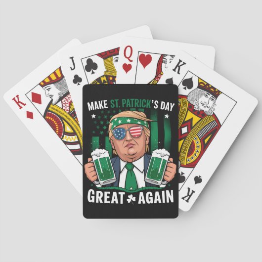 Sint Patrick's Day weer geweldig Ierse Trump Pokerkaarten (Achterkant)