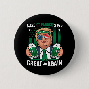 Sint Patrick's Day weer geweldig Ierse Trump Ronde Button 5,7 Cm