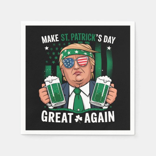 Sint Patrick's Day weer geweldig Ierse Trump Servet (Voorkant)