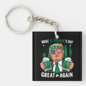 Sint Patrick's Day weer geweldig Ierse Trump Sleutelhanger (Voorkant)