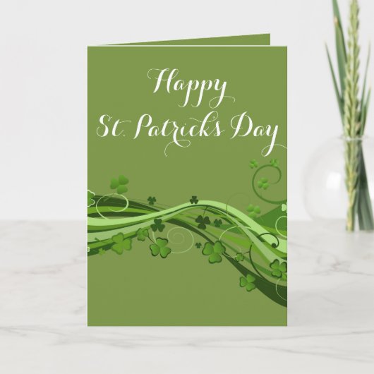 Sint Patrick's Day Wenskaart Floral Kaart (Voorkant)