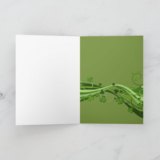 Sint Patrick's Day Wenskaart Floral Kaart (Binnen)