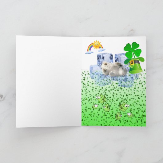 Sint Patrick's Day Wenskaart Polar Beer Kaart (Binnen)