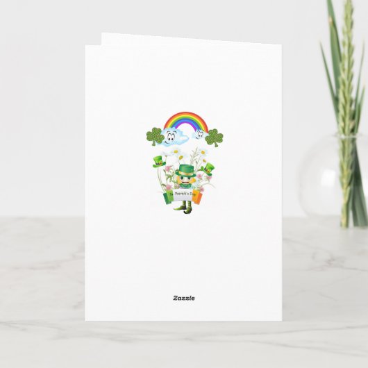 Sint Patrick's Day Wenskaart Rainbow Kaart (Achterkant)