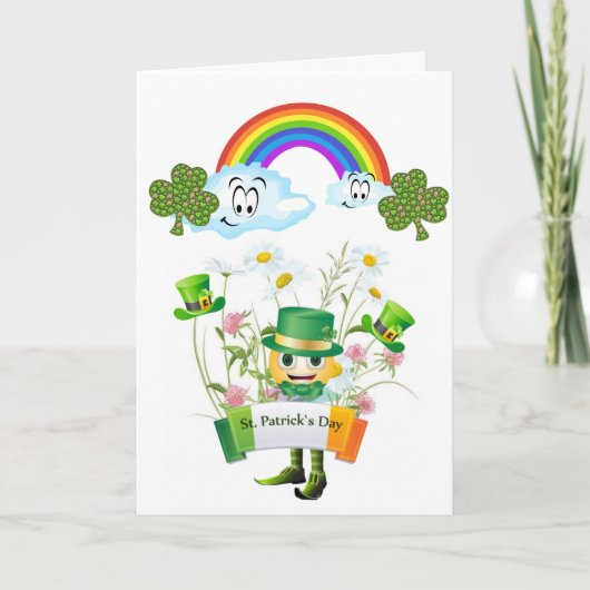 Sint Patrick's Day Wenskaart Rainbow Kaart (Voorkant)