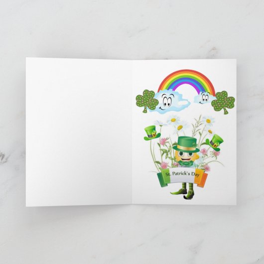 Sint Patrick's Day Wenskaart Rainbow Kaart (Binnen)