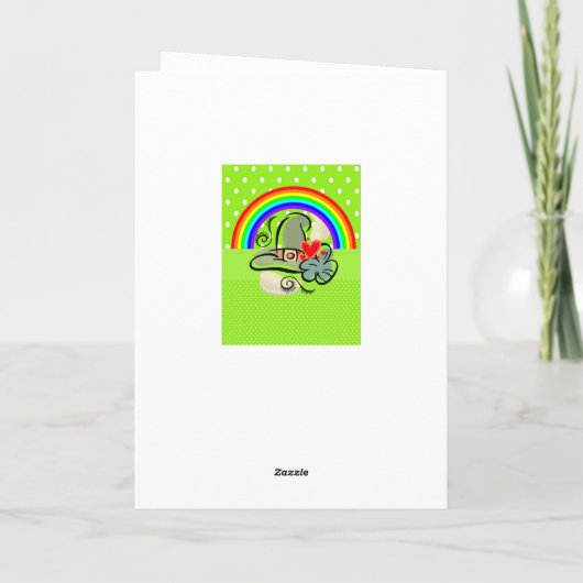 Sint Patrick's Day Wenskaart Rainbow Kaart (Achterkant)