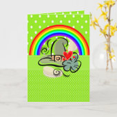 Sint Patrick's Day Wenskaart Rainbow Kaart (Gele Bloem)