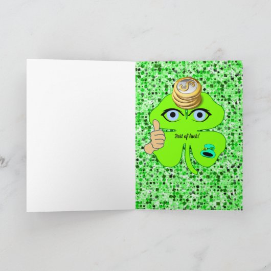 Sint Patrick's Day Wenskaart Shamrock Kaart (Binnen)