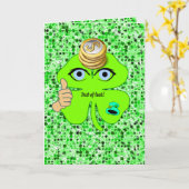 Sint Patrick's Day Wenskaart Shamrock Kaart (Gele Bloem)