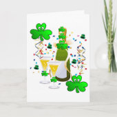 Sint Patrick's Day Wenskaart Shamrock Wine Kaart (Voorkant)