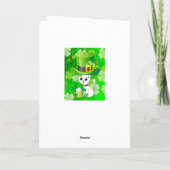 Sint Patrick's Day Wenskaart ShamrockCat Beer Kaart (Achterkant)
