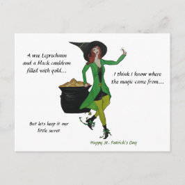 Sint Patrick's Day-Witch magie is het goud Briefkaart