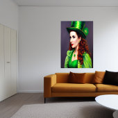 Sint Patrick's Day Women Red hair | AI Art Poster