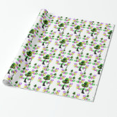 Sint-Patrick's Day Wrapping Paper Cat Floral Cadeaupapier (Uitgerold)
