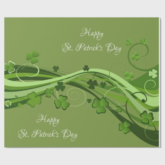 Sint-Patrick's Day Wrapping Paper Floral Cadeaupapier (Vlak)