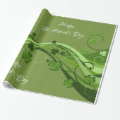 Sint-Patrick's Day Wrapping Paper Floral Cadeaupapier (Uitgerold)