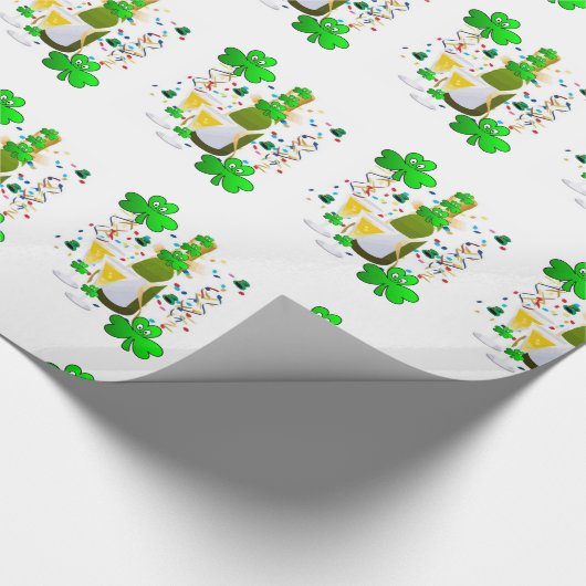 Sint-Patrick's Day Wrapping Paper Wine Celebration Cadeaupapier (Hoek)