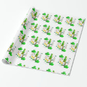 Sint-Patrick's Day Wrapping Paper Wine Celebration Cadeaupapier (Uitgerold)