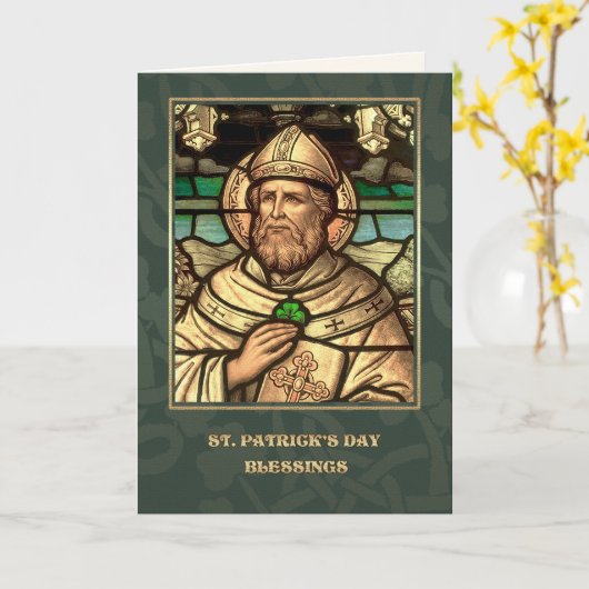 Sint Patrick's Day Zegeningen Religieuze Kaart (Gele Bloem)