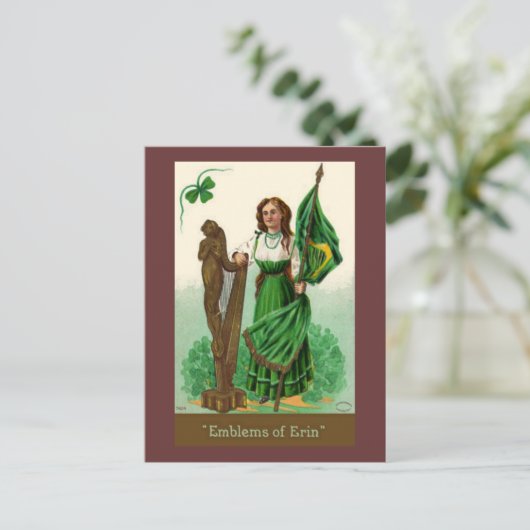  Sint Patrick's Emblens van Erin Briefkaart (Staand voorkant)