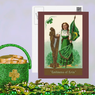 Sint Patrick's Emblens van Erin Briefkaart