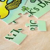 Sint Patrick's Green leprechaun goldfish & shamroc Legpuzzel (Zijkant)