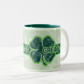 Sint Patrick's Mok "Great Craic" Shamrock Grunge (Voorkant rechts)