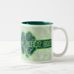 Sint Patrick's Mok "Great Craic" Shamrock Grunge