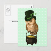 Sint-Patrick's owl Leprechaun Briefkaart (Voorkant / Achterkant)