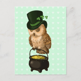 Sint-Patrick's owl Leprechaun Briefkaart