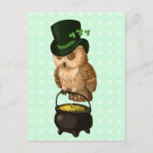 Sint-Patrick's owl Leprechaun Briefkaart (Voorkant)