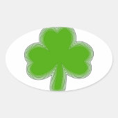 Sint Patrick's Shamrock Drawing Ovale Sticker (Voorkant)