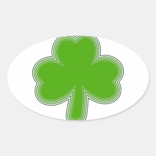 Sint Patrick's Shamrock Drawing Ovale Sticker (Voorkant)