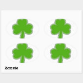 Sint Patrick's Shamrock Drawing Ovale Sticker (Vel)