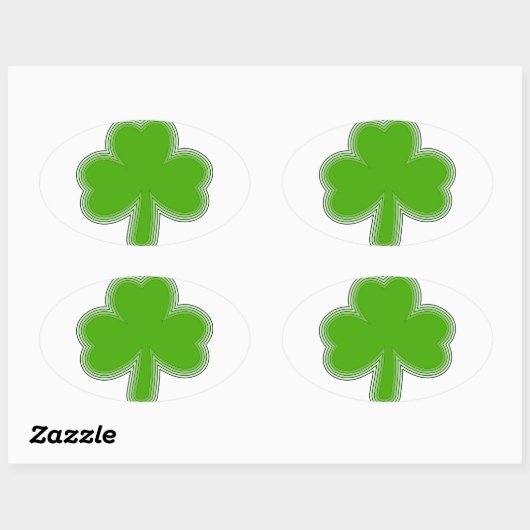 Sint Patrick's Shamrock Drawing Ovale Sticker (Vel)